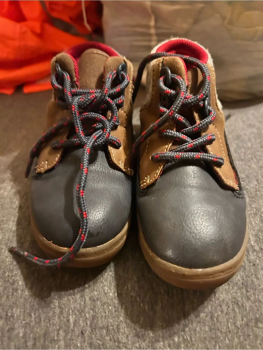 OshKosh B'gosh Navy and Brown Kids Lace-Up Boots